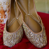 Sparkling Sienna Beige & Gold Jutti
